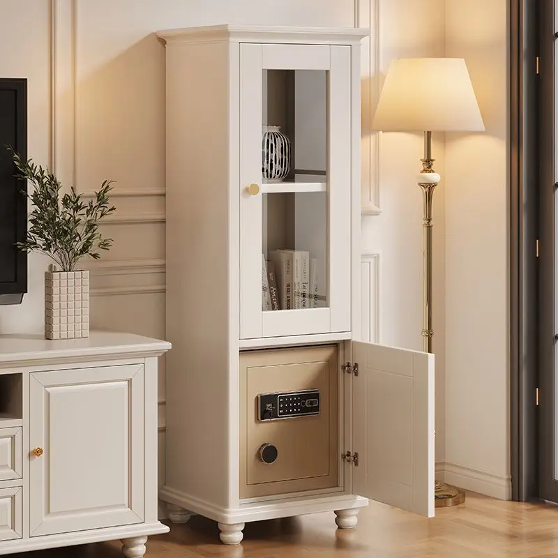M Solid wood TV side cabinet household hidden anti-theft safe small locker safe integrated