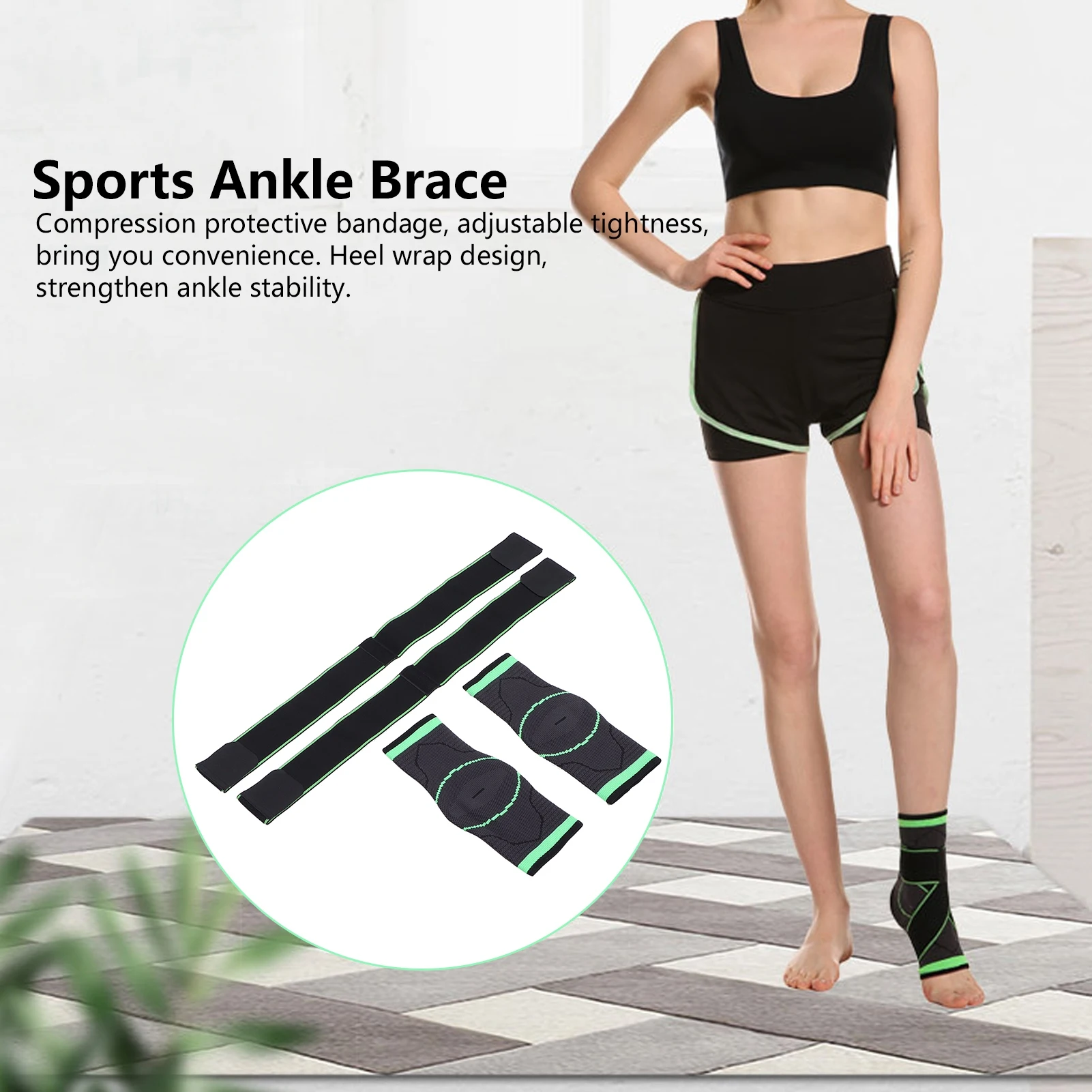 دعم الكاحل، دعم الكاحل المسامي، ضغط قابل للتعديل، دعامة كاحل رياضية قابلة للتنفس، دعم الكاحل