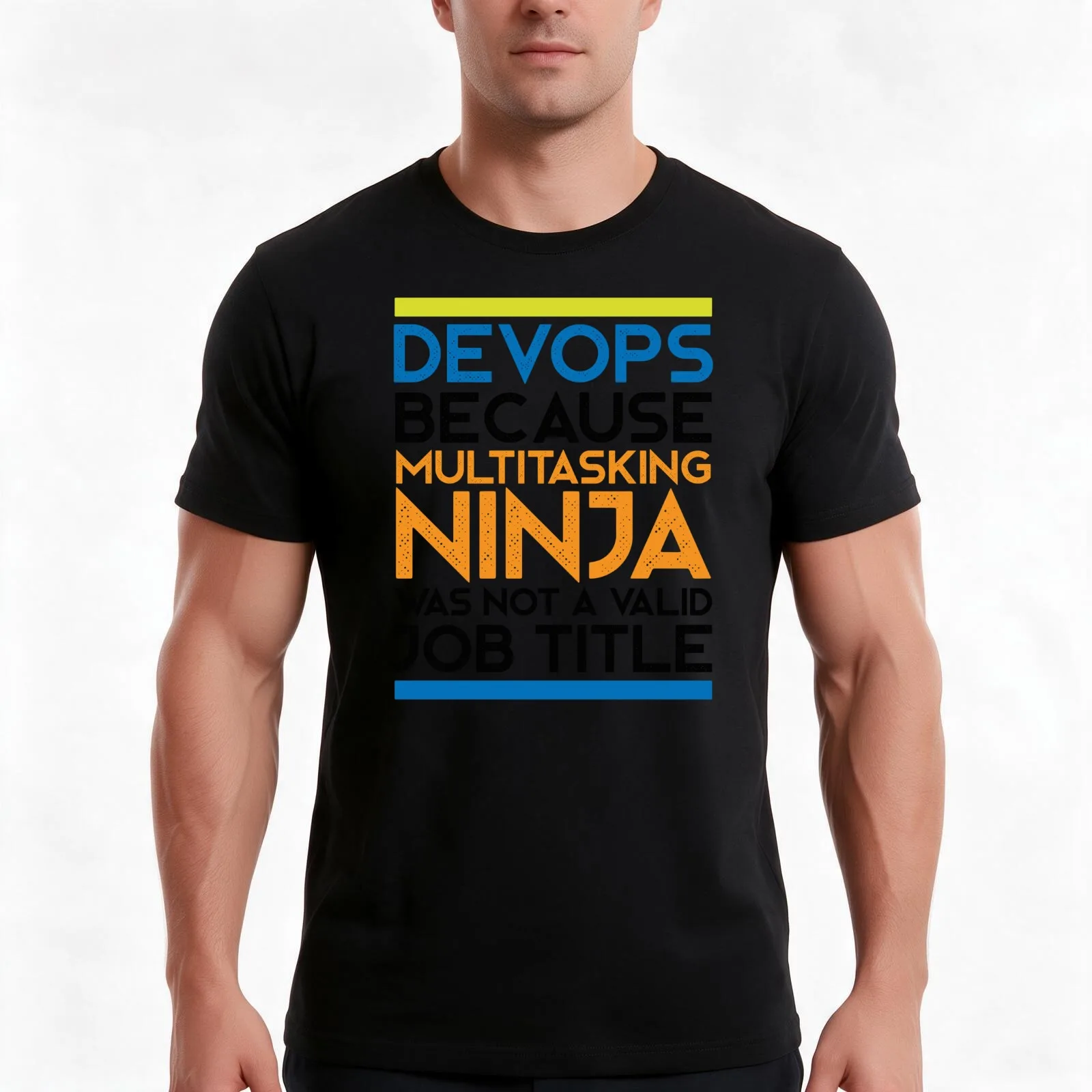 Devops Ninja T-Shirt, Summer Casual Cotton Tee, Oversized Streetwear Tops, Vintage Graphic Print, Loose Fit Short Sleeve