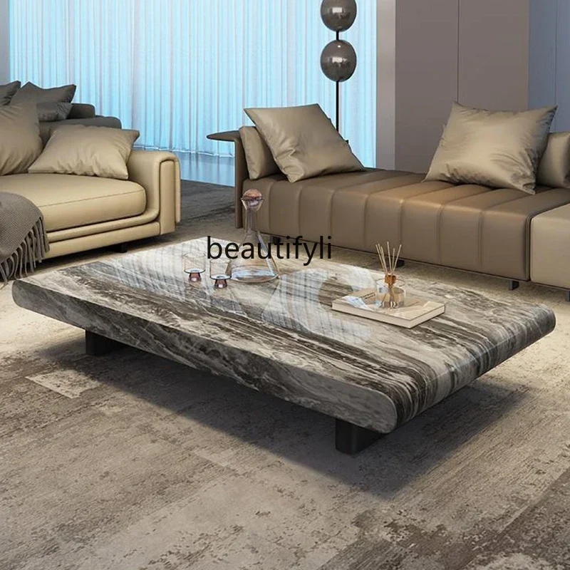 

Superior Italian rock slab coffee table modern rectangular hotel B & B marble living room home R