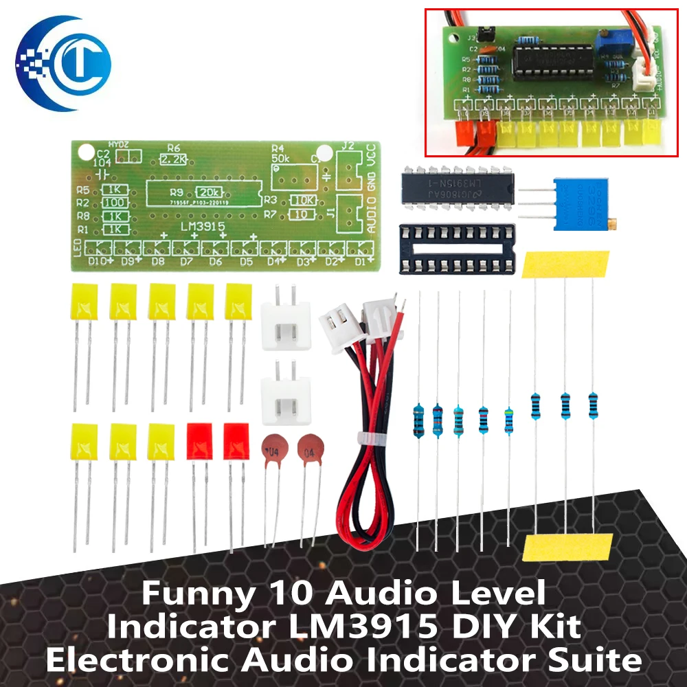 Funny 10 Audio Level Indicator LM3915 DIY Kit Electronic Audio Indicator Suite