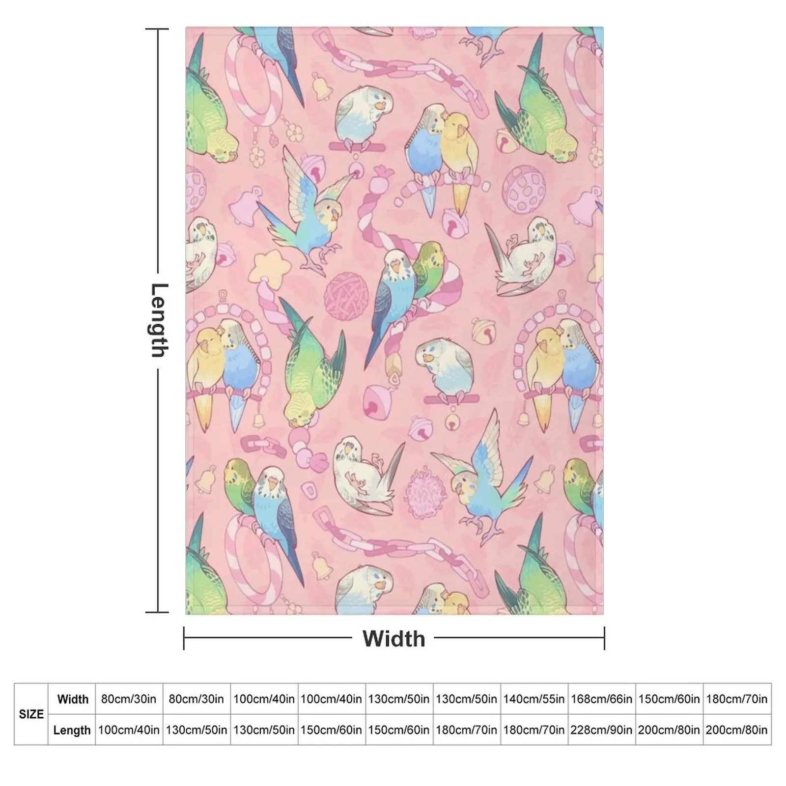 Budgie bunch cotton candy flavored Throw Blanket couch cozy soft plush fuzzy picnic outdoor blanket