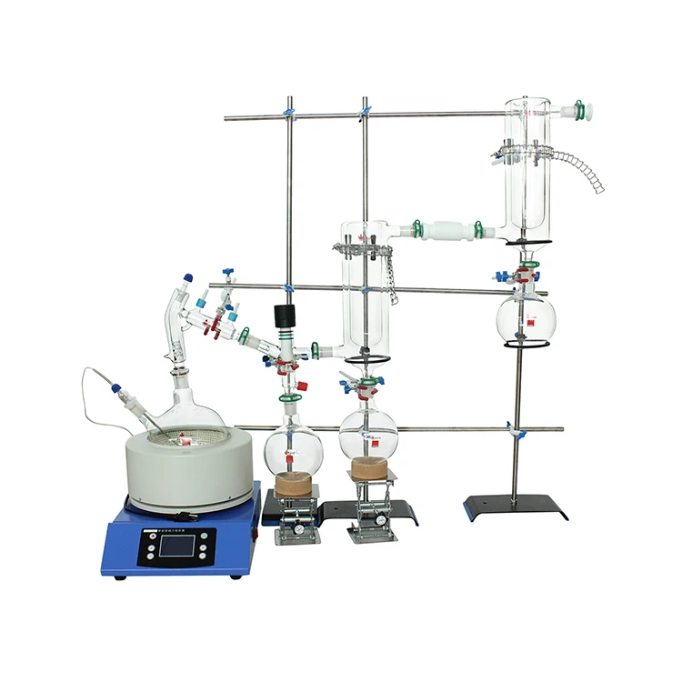 

Glass Lab Equipment Vacuum Distillation System WTSP-02D Dual Cold Trap Short Path Distillation