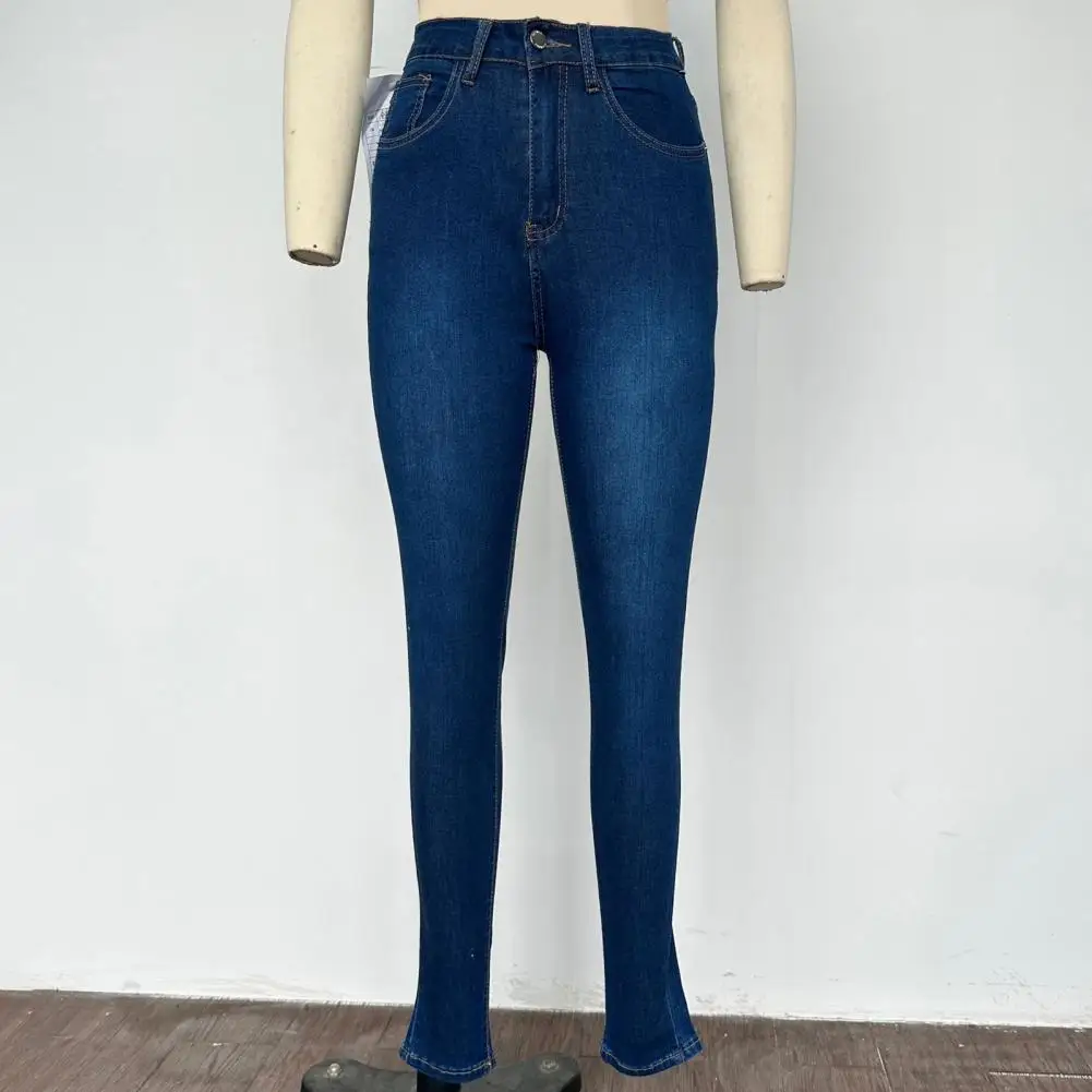 

High Elasticity Pants Slim Fit Denim Trousers Gradient Color High Waist Butt-lifted Women's Pants Slimming Stretchy for Lady