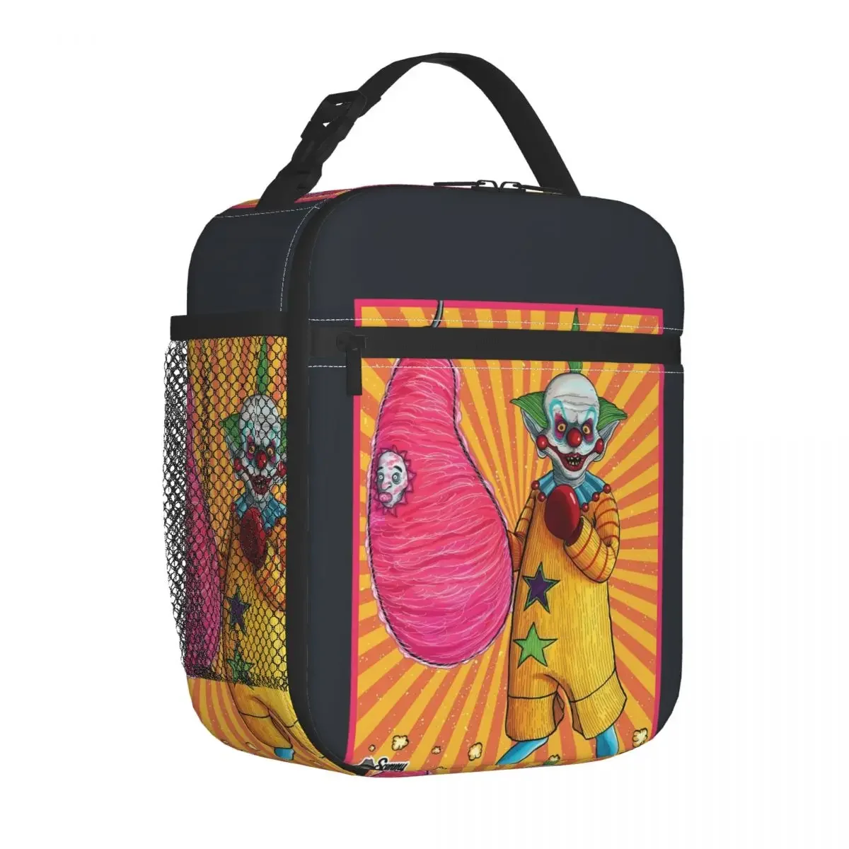 Killer Klowns From Outer Space Lunch Bag For Girls Horror Movies Lunch Box Picnic Cooler Bag Convenient Oxford Tote Food Bags