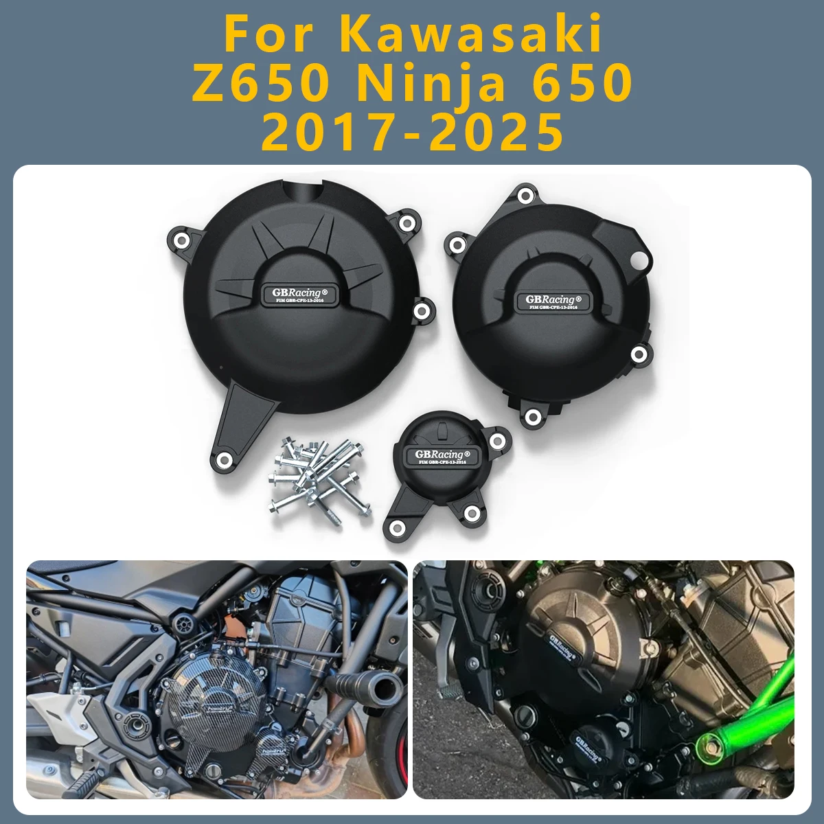 

Motorcycle Engine Cover Clutch Cover Protection Set Accessories For Kawasaki Z650 Ninja 650 2025 2024 2023 2017-2022 Z Z-650