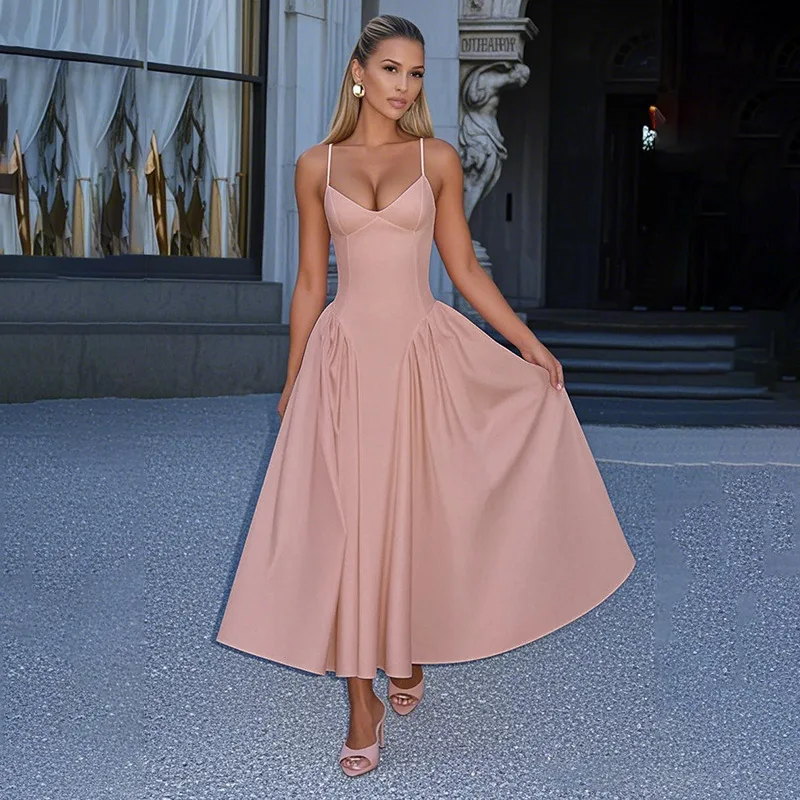 

Summer Strapless Dress, New Style, Waist Cinching, Fashionable And Sexy Suspender Dress