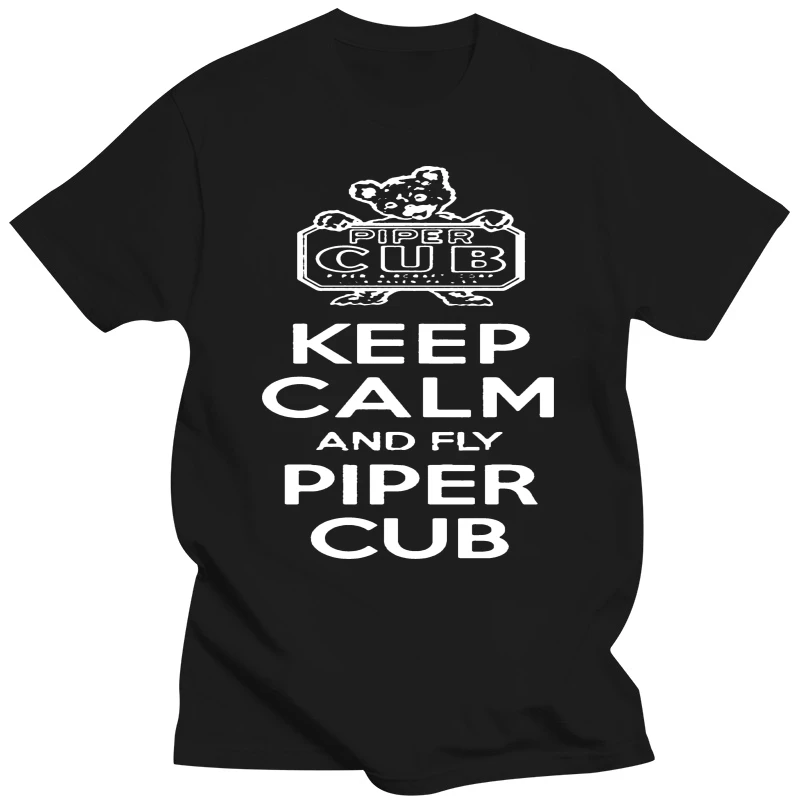 funny t shirt keep calm and fly piper cub pilot aviation shirt tshirt men tee