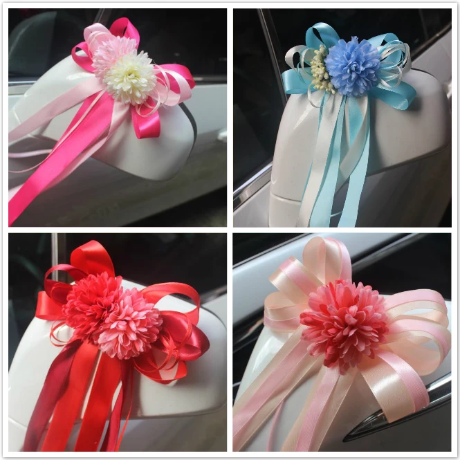 Korean Butterfly Ribbon Wedding Pull Flower Auxiliary Car Decoration Float Car Door Handle