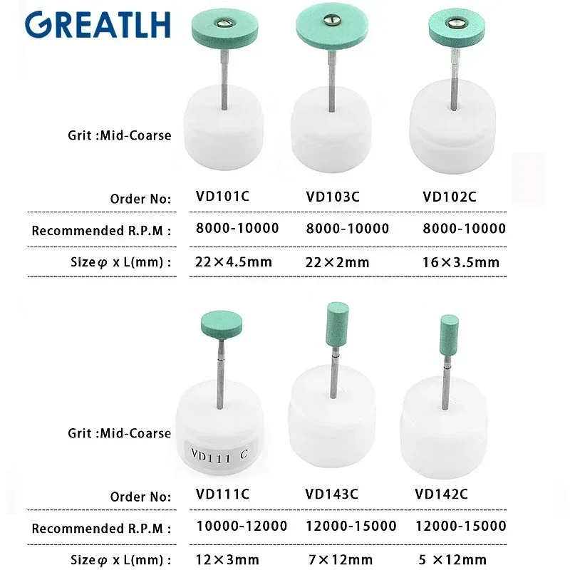 Dental Ceramic Diamond Grinding Head Stone Grinder Zirconia Ceramics Emax Crowns Polisher Quick Polishing