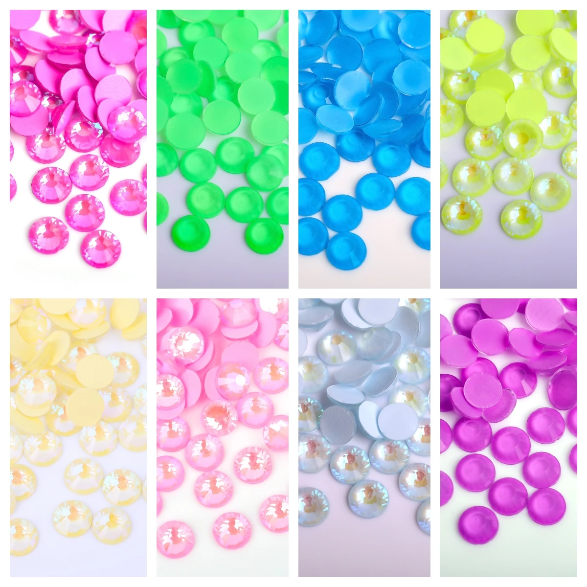 All Sizes Fluorescence Glass Nail Art Non Hotfix Rhinestones SS4-30 Strass Nail Art Decorations Rhinestones Luminous Crystal AB