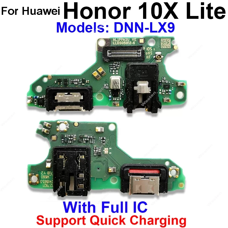 USB Charger Jack Dock Board With Mic For Huawei Honor 8S 9A 9C 9S 9X Pro 10X Lite 9X Premium Charging Port Connector Flex Cable