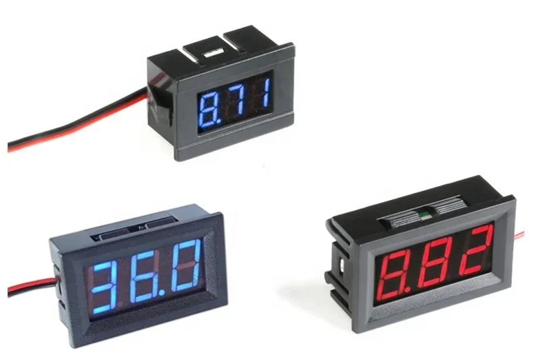 Digital Voltmeter DC 4.5V to 30V Digital Voltmeter Voltage Panel Meter Red/Blue/Green For Electromobile Motorcycle Car