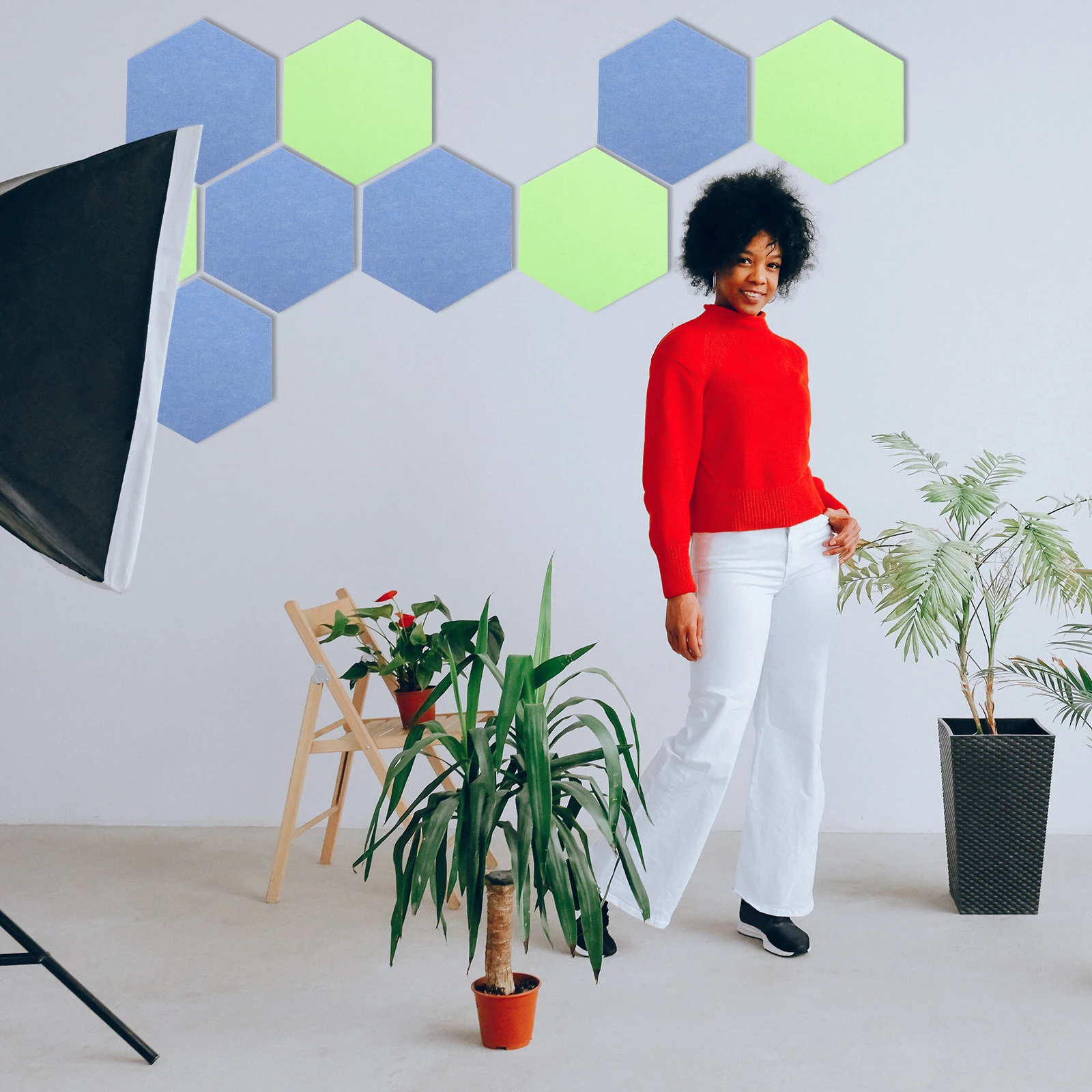 2pcs Hexagon Message Board Felt Wall Sticker Display Panel Photo Home Tiles Practical Multi Functional Decor