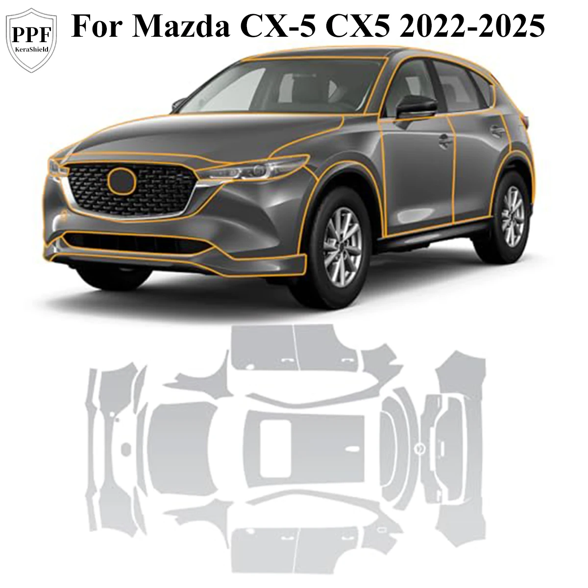 

Pre-cut PPF Car Clear Bra For Mazda CX-5 CX5 2022-2025 TPU Paint Protection Film Anti-Scratch Invisible Repairable Self-adhesive