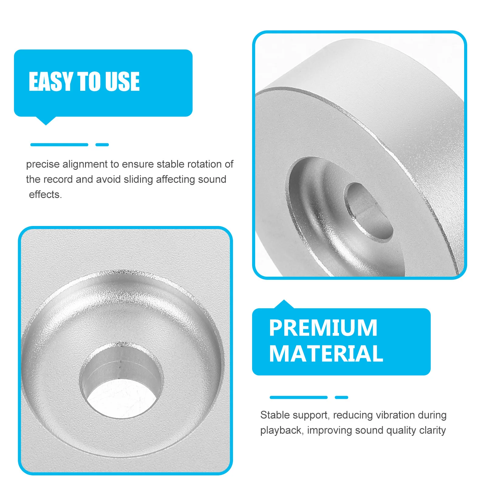 ターンテーブル用ビニールレコードアダプター 45 精密アライメントスタビライザー 強化された音質 明瞭なサウンド 耐久性のある耐摩耗性素材
