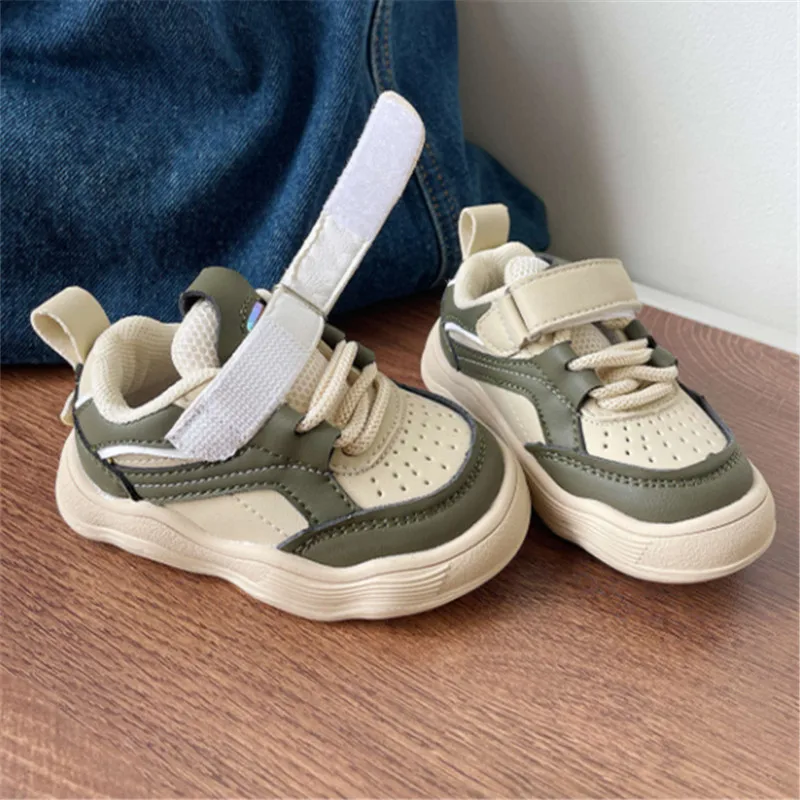 2023 New Autumn Baby Shoes Leather Toddler Kids Casual Shoes Soft Sole Outdoor Tennis Fashion Little Boys Sneakers 15-25