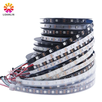 1m 2m 3m 4m 5m WS2812B WS2812 taśmy Led, 30/60/74/96/144 pikseli/diody Led/m indywidualnie adresowane inteligentne WS2812 IC listwy RGB Led DC5V
