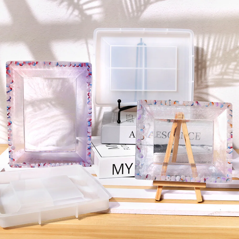 

Creative Silicone Photo Frame Molds Resin Crafts Square Jewelry Home Décor Display Supplies Frame Making Unique Gift