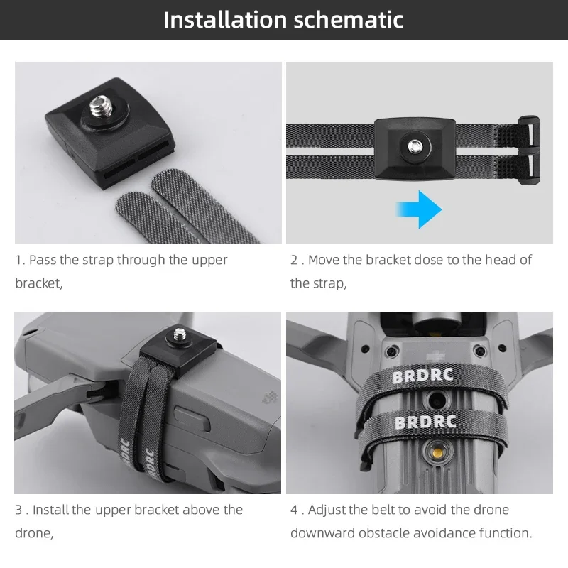 Top Extension Holder for DJI Mavic 3/Air 2/2S Mini 1/2/SE FIMI X8 SE 2020 Drone Fill Light Bracket Mount for Action Camera