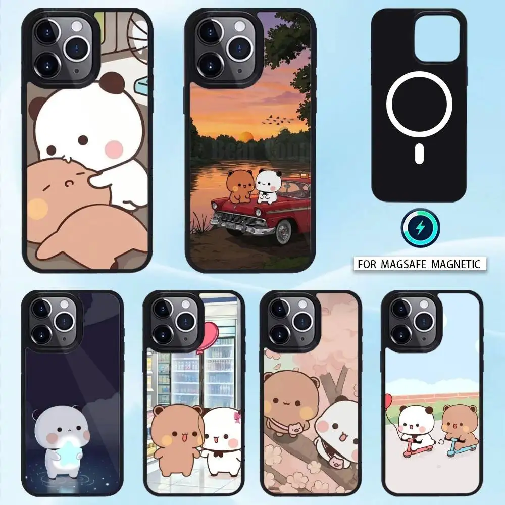

Cute BuBu D-DuDu Phone Case For iPhone17,16,15,14,13,12,11 Plus,Pro Max Magnetic For Magsafe Wireless Charging