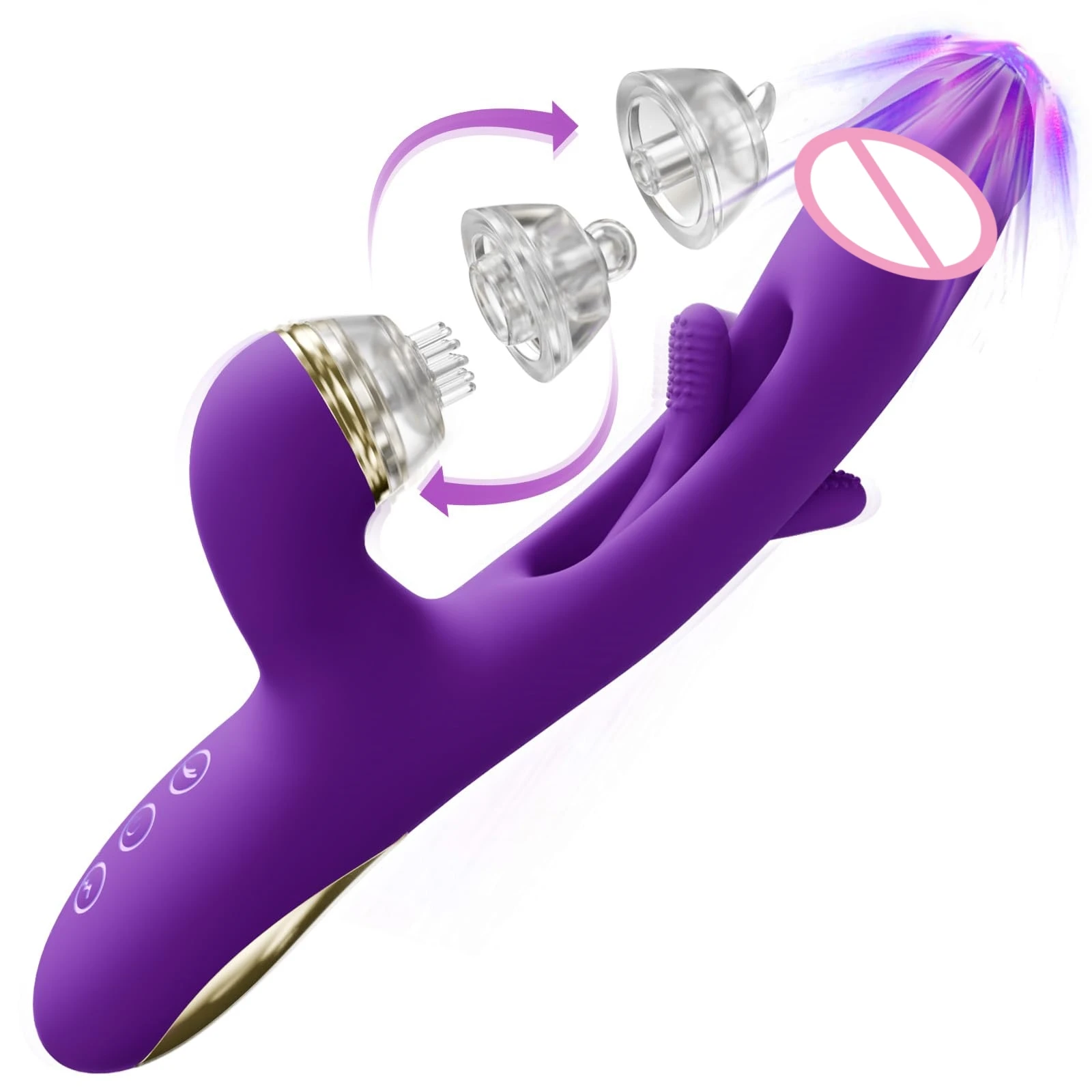 Tapping Flapping Vibrator for Women Clit Sucker Clitoris Stimulator G spot Massager with 3 Replaceable Adults Sex Toy for Female