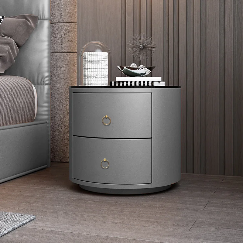 Household Portable Multifunctional Smart Bedside Table Round