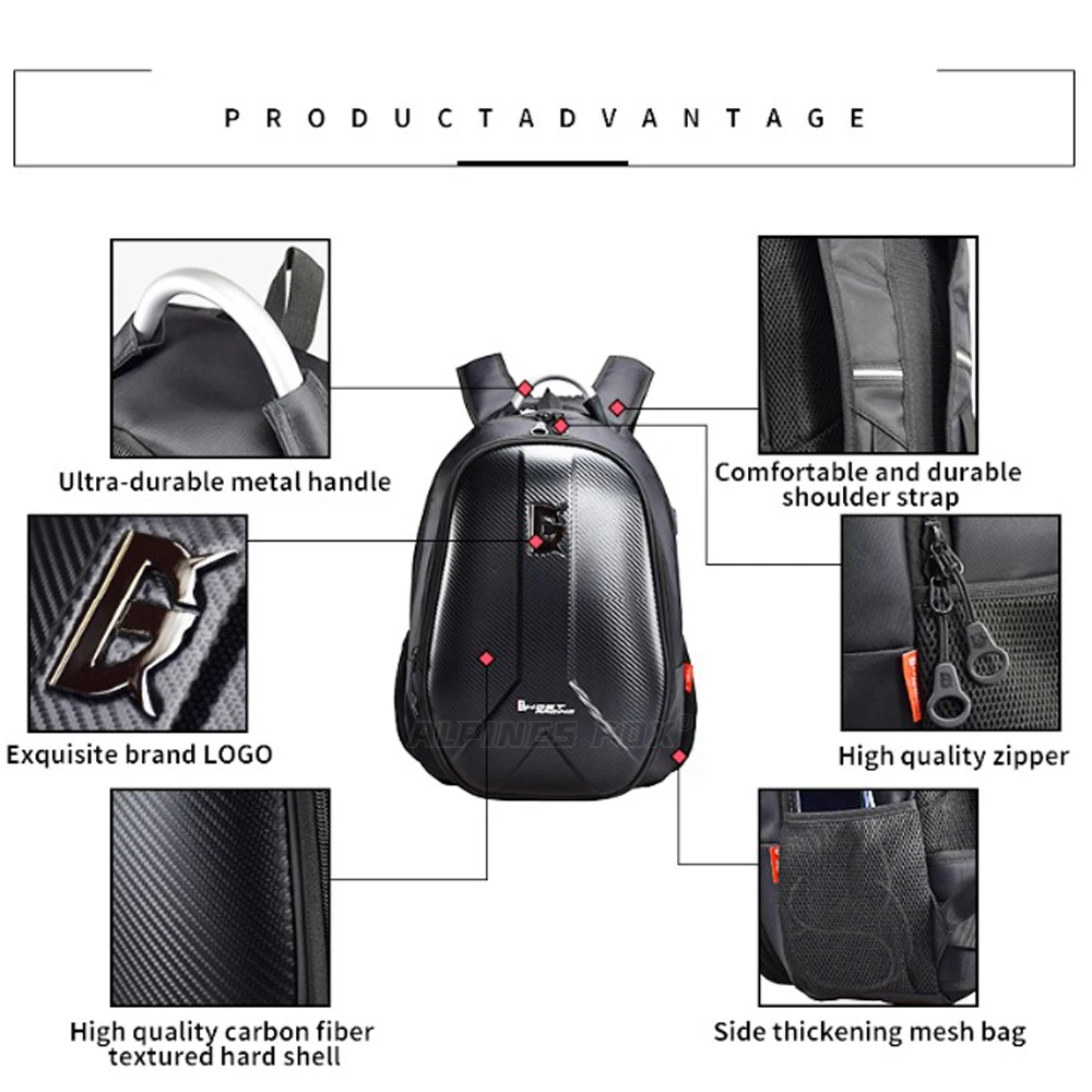 Hard shell Motorcycle Riding Bag Large Capacity Motocross Helmet Bag Carbon Fiber Multifunction Motobike Backpack travel luggage