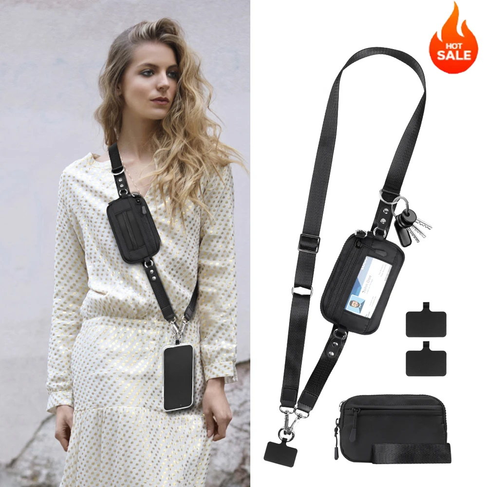 

2026 New Phone Lanyard,Crossbody Bag With Rfid Blocking Function Nylon Straps For Phone Case Id Card Water Bottle Holder, Unisex