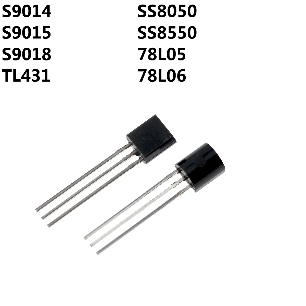 200PCS S9014 S9015 S9018 SS8050 SS8550 TL431 78L05 78L06 triode transistor TO-92 DIP
