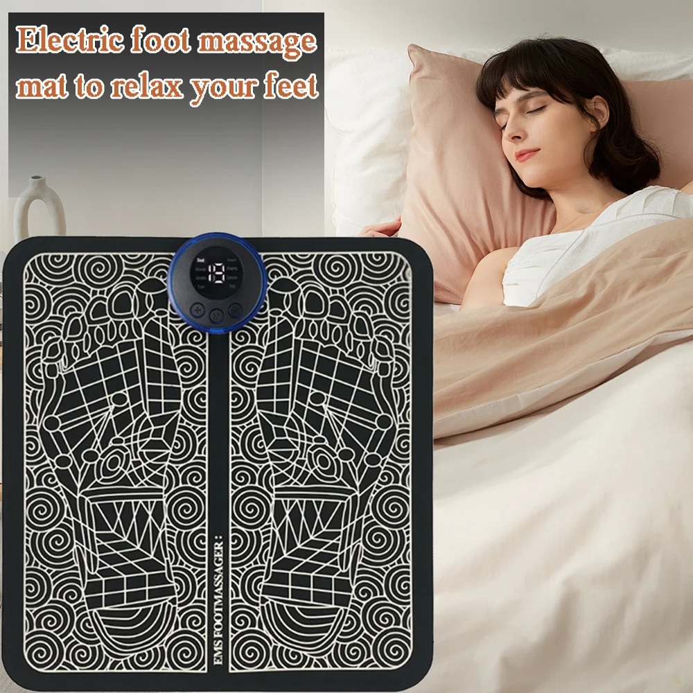 Electric Foot Massage Mat Relaxing Foot Acupoint Massage Mat Improves Blood Circulation 8 Modes 19 Levels of Relaxation