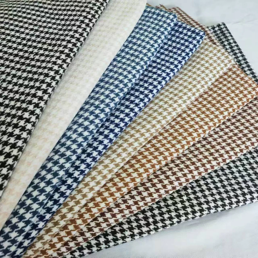 الكلاسيكية رمادي houndstooth البدلة الملابس للرجال 2 قطعة مجموعات تويد الصوف مزيج الأعمال الحلل مخصص العريس الزفاف البدلات الرسمية #5