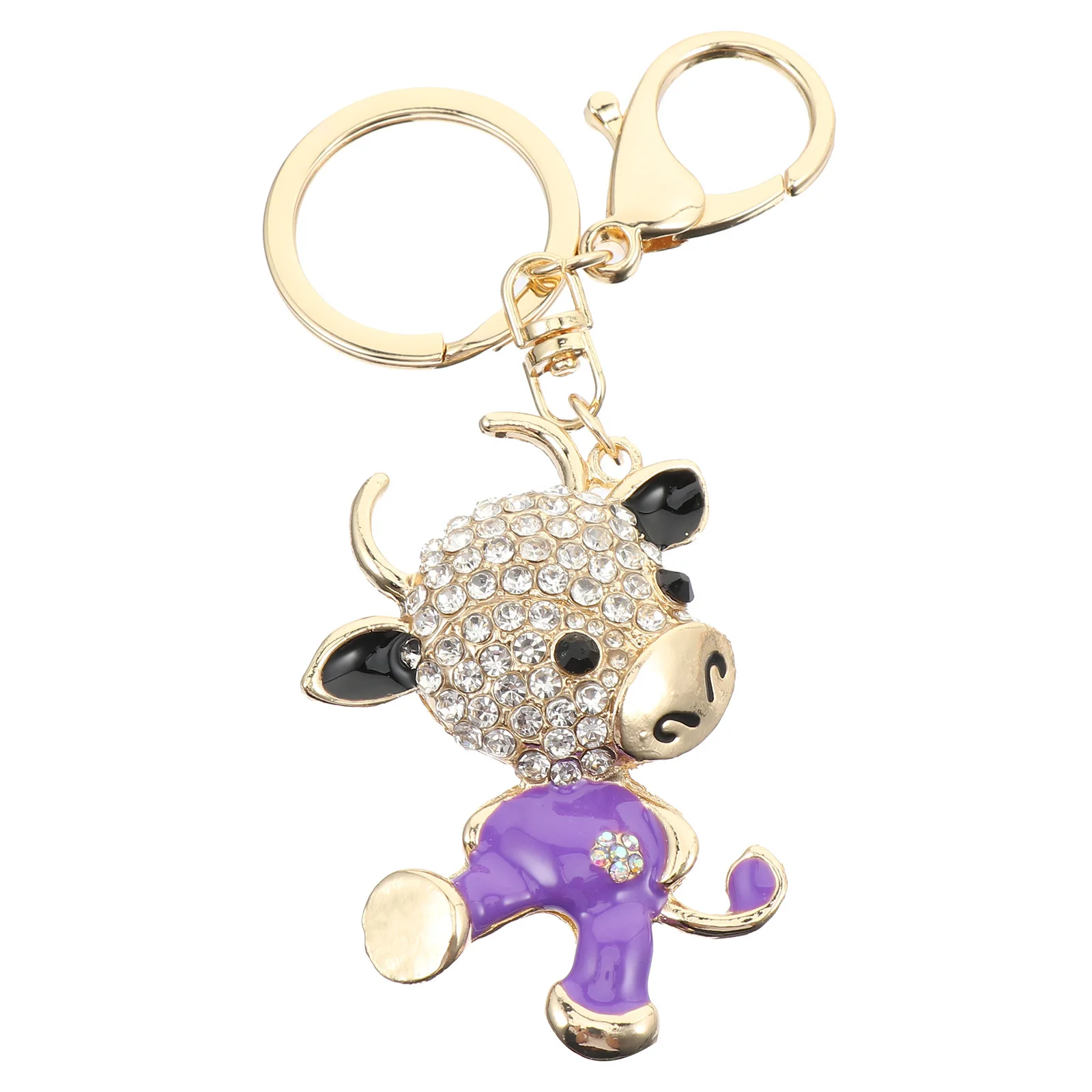 

1Pcs Key Chain Cartoon Rhinestone Inlaid Lovely Bag Pendant Charming Decorative Key Ring Ornament Fashionable Bag