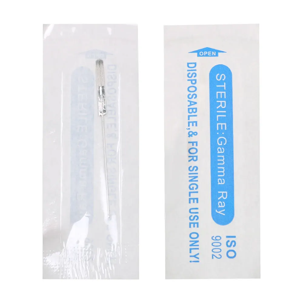 

50 шт. 0,35 мм 9U стерилизованная игла для микроблейдинга для перманентного макияжа бровей одноразовое лезвие для татуировки бровей для ручной ручки для татуировки