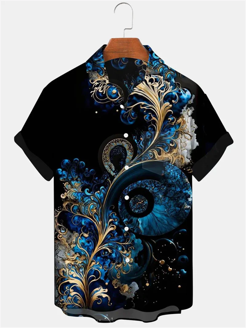 2025 Fun Skull 3D Printed Shirt Men's Casual Fashion Short sleeved Shirt Men's Button Collar Street Wear