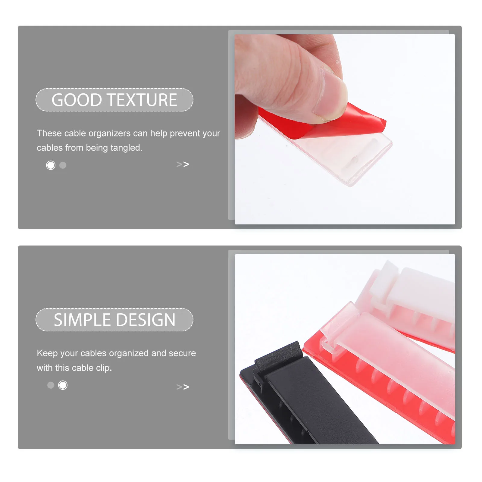 

6Pcs Wall Cable Wire Clips Adhesive Cable Holder Organizer Clips for Office Home Car Cord Management Cord Management