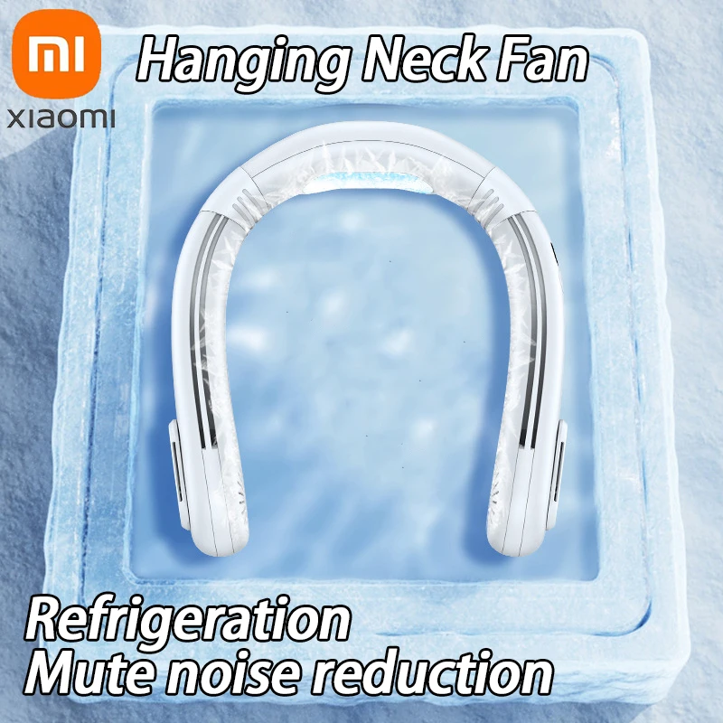 

2024 Xiaomi Digital Display Refrigeration Neck Hanging Fan Portable Summer Silent less Leaf Neck Hanging Fan Air Conditioning