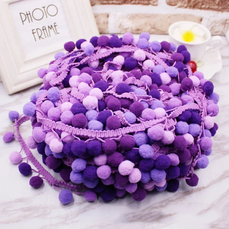 5yards Pom Pom Trim Lace Fabric Sewing Accessories Pompons Trim tassel Ball Fringes Ribbon Sewing Lace For DIY Material Apparel