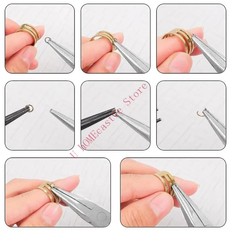 

63HF Round Pliers with Double Spring Long Nose Pliers for Crafting and DIY Projects