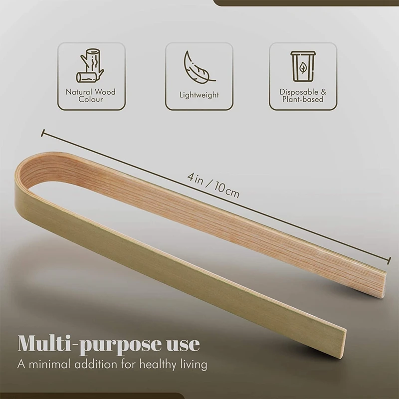 Wooden Tongs for Cooking 40Pcs Mini Toaster Tongs, Mini Bamboo Tongs for the Kitchen Planet-Friendly and Light Weight