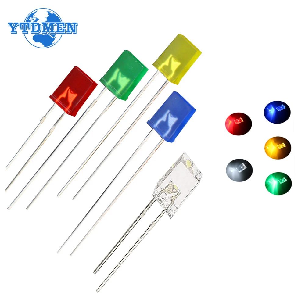 100PCS 2x5x7 Super Bright LED Diode Lights 257 Lighting Lamps Electronics Components Indicator Multicolor Light Emitting Diodes