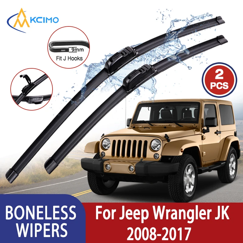 

Kcimo для Jeep Wrangler JK 2008-2017 автомобильный дворник U-типа мягкий резиновый стеклоочиститель без костей HD тихий прочный автомобильный дворник 16 "+ 16"