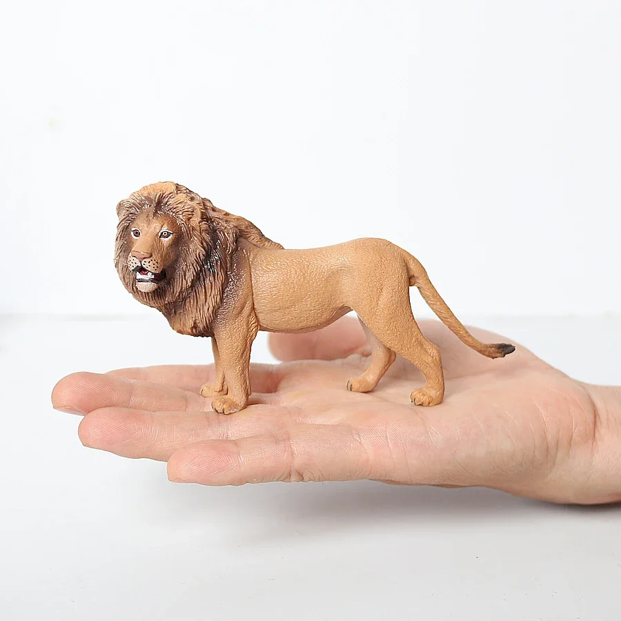 Modelo de animales salvajes, Tigre, León, leopardo, educativo, pintura a mano, animales de la selva, figuras de acción, conjunto de modelos, figuritas para niños pequeños