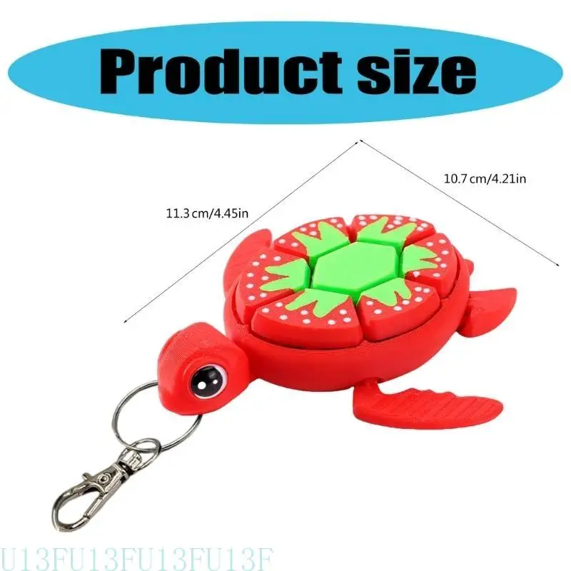 

U13F Unique Turtles Fruit Keychain Press Keyring Toy For Student Kid School Bag Decors