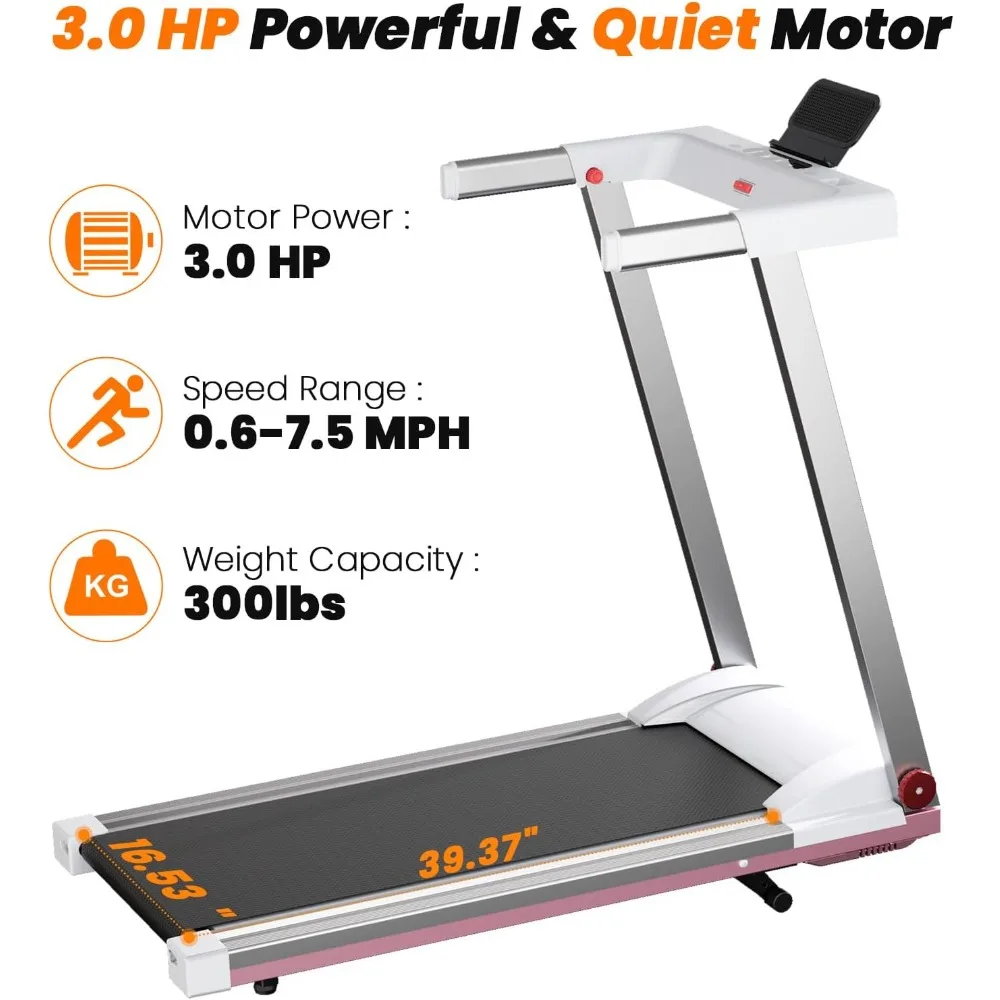 جهاز سير مدمج 4 في 1 قابل للطي مع مائل للياقة البدنية المنزلية، يدعم ما يصل إلى 300 رطل، مثالي للمساحات الصغيرة وسهل التخزين