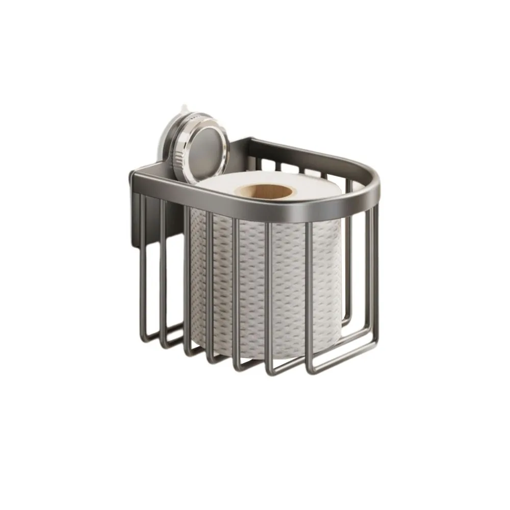 Ventosas estante de almacenamiento montado en la pared soporte de papel higiénico cuadrado/Circular no perforado reutilizable ahorro de espacio