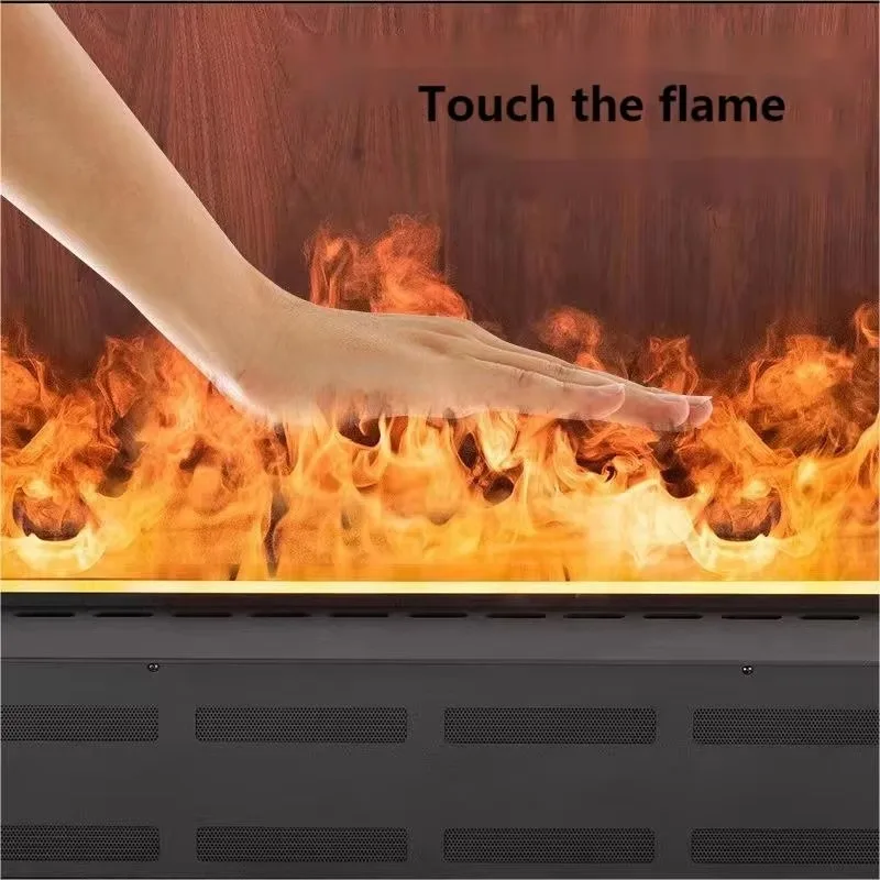Customised Freestanding Electric Fireplace LED 3D Thermostat Remote Control Steel Mantel Metal Insert Household