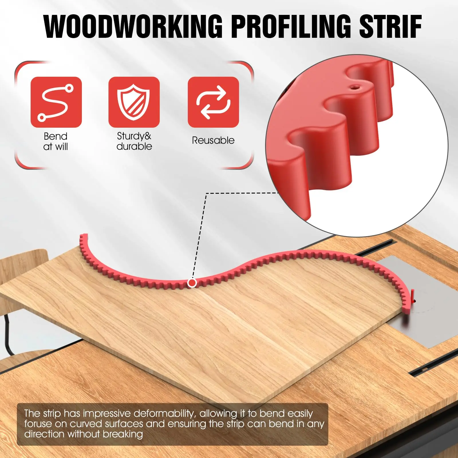 1m/2m Flexible Router Template for Woodworking Plastic Profiling Strip Edge Guide Precision Curves Arcs