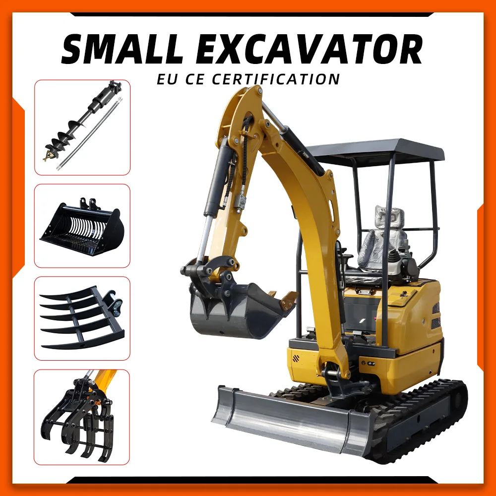 

MD-12 Mini Excavator 1.2 Ton Mini Diesel Digger With Cab Mini Excavator Construction Equipment Compact Bagger With Bucket Custom
