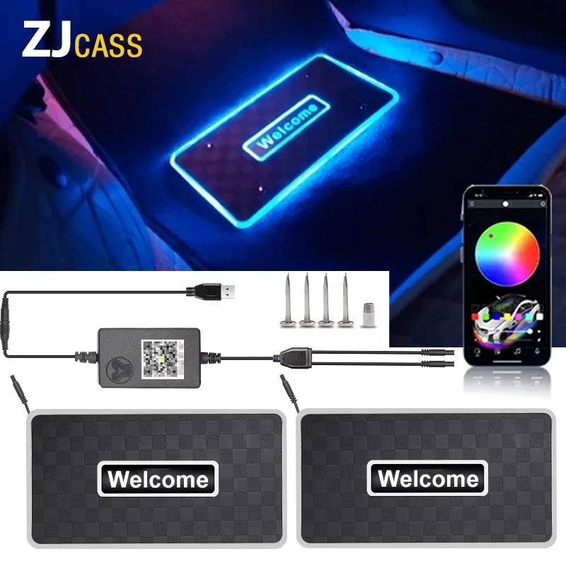 

12V 5V APP Symphony 213 Colors Led 2/4 in 1 Universal Car Interior Ambient Lights Car Floor Mats Light Decoration Accessories